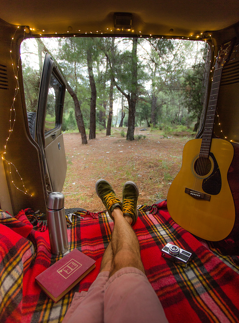 how to save money on road trips by camping